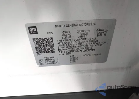 2023 Cadillac Xt4 Awd Sport z USA, uszkodzony, nr VIN 1GYFZFR44PF103299